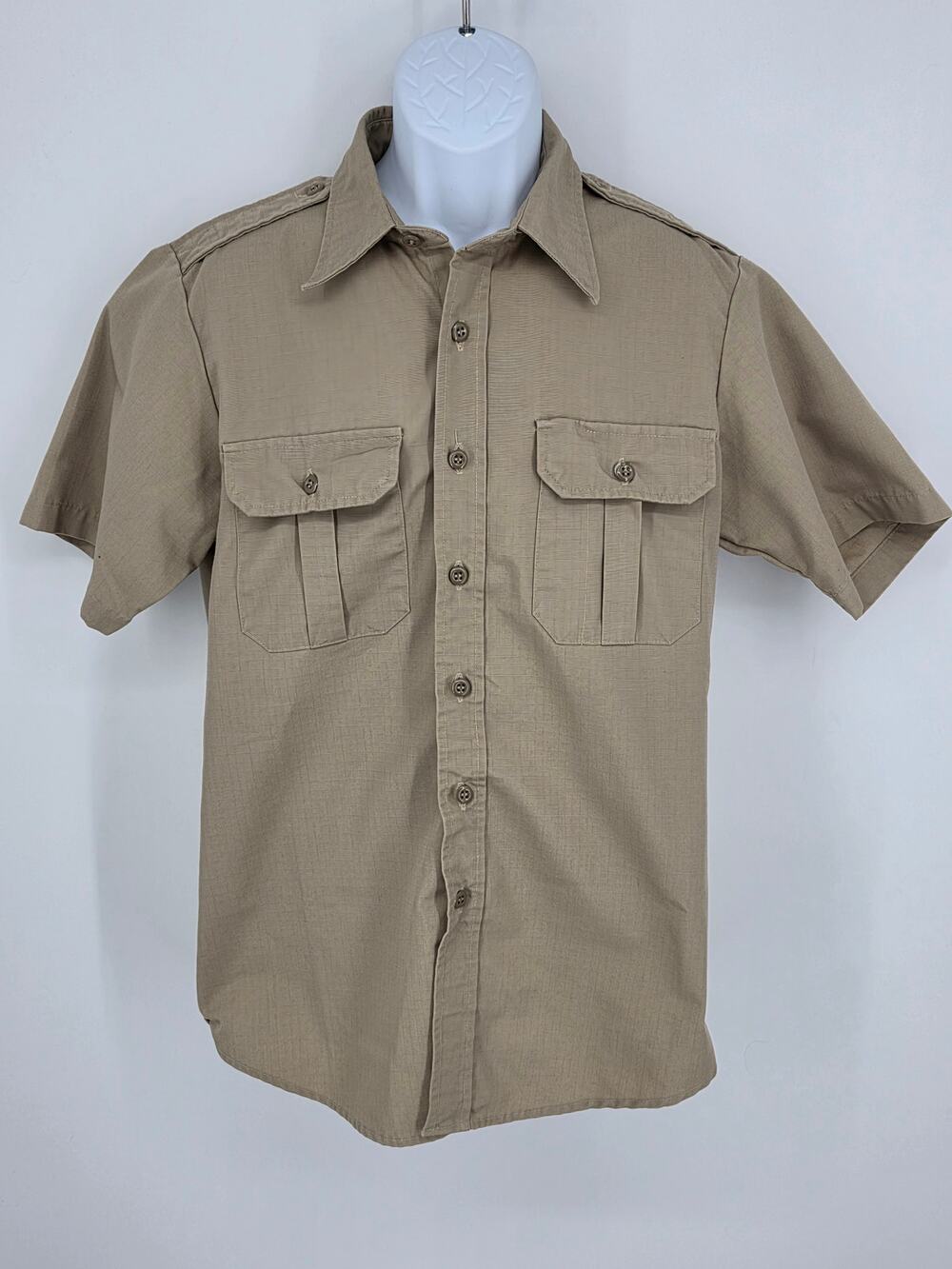Propper Tactical Shirt Khaki Ripstop Short Sleeve Military Uniform Men M